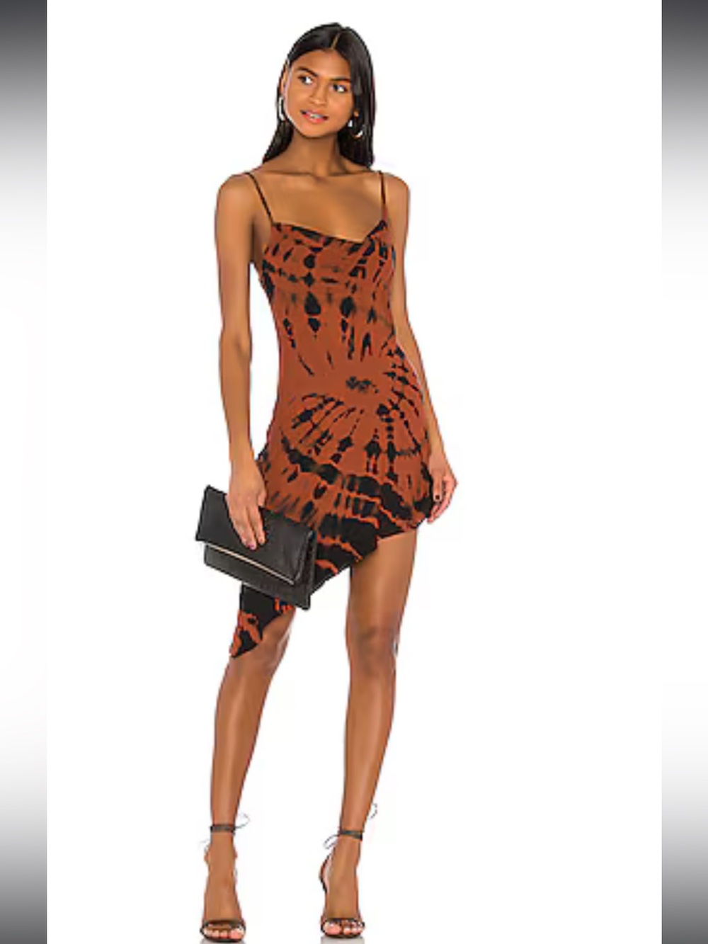 AMANDA UPRICHARD ANSONIA HI LO DRESS IN HARVEST BLACK TIE DYED SIZE M